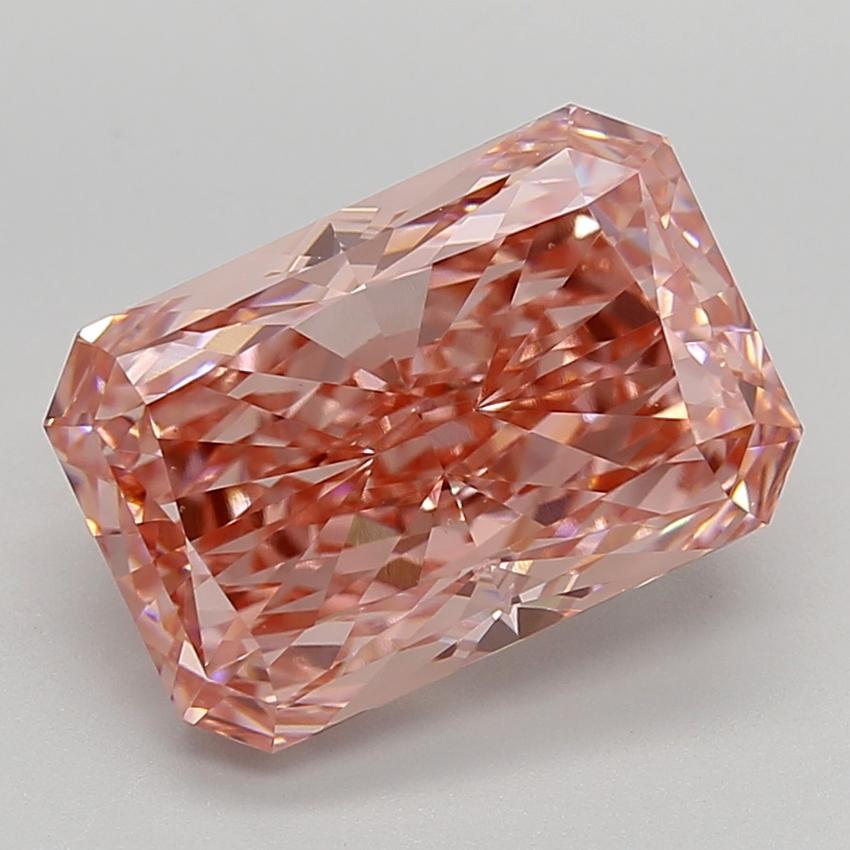 7.34 Ct. Fancy Vivid  Pink Radiant Lab Grown Diamond