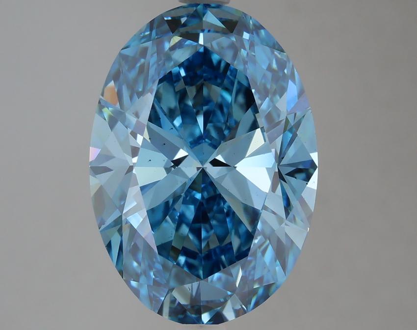 5.02 Ct. Fancy Vivid Blue Oval Lab Grown Diamond