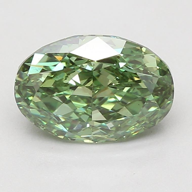 3.04 Ct. Fancy Vivid Green Oval Lab Grown Diamond