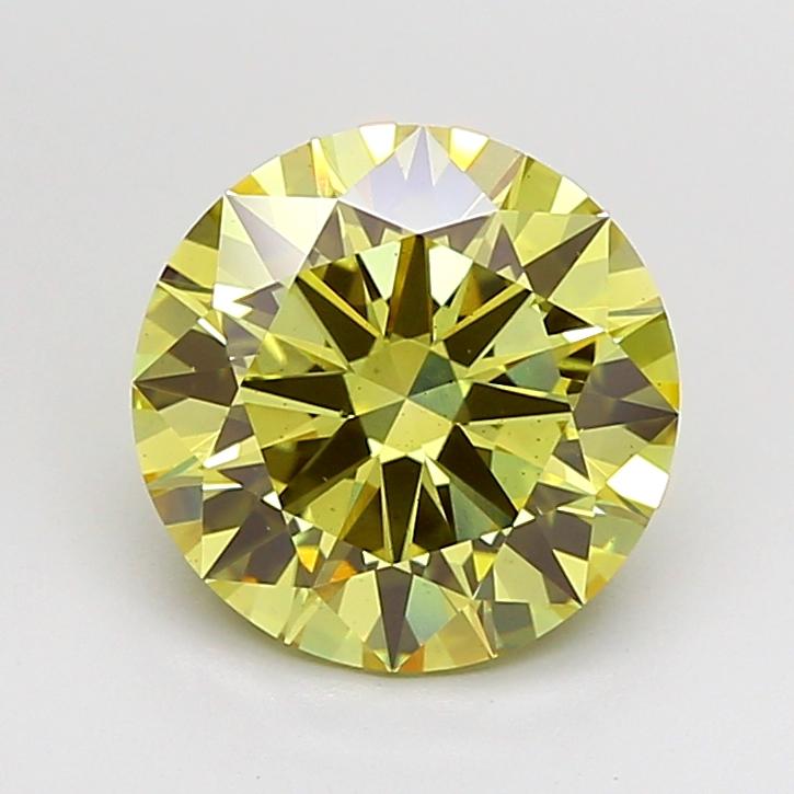 3.09 Ct. Fancy Intense  Yellow Round Lab Grown Diamond