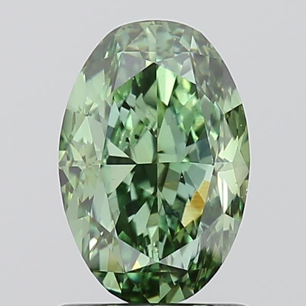 1.50 Ct. Fancy Vivid Green Oval Lab Grown Diamond