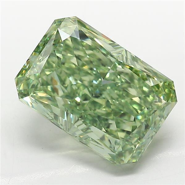 4.08 Ct. Fancy Vivid  Green Radiant Lab Grown Diamond
