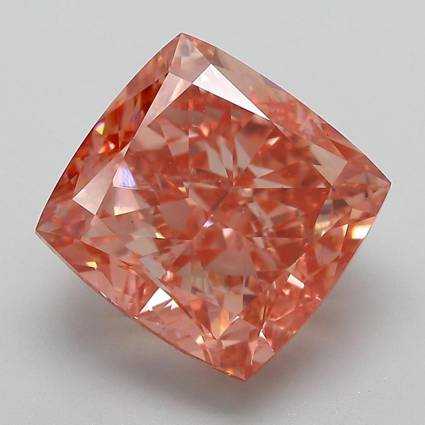 7.85 Ct. Fancy Vivid  Pink Cushion Lab Grown Diamond