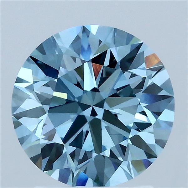 2.03 Ct. Fancy Vivid Blue Round Lab Grown Diamond