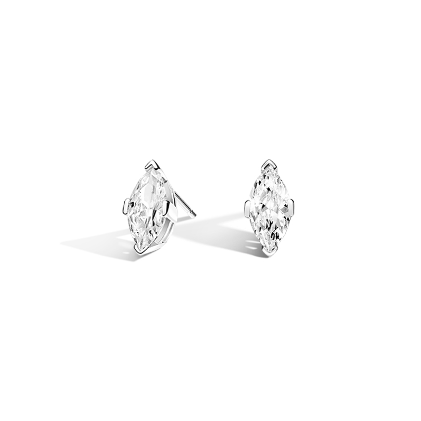 thumbnail image 2 of Yeidid International 925 Sterling Silver Marquise Cut Stud Earrings - 2.00 CTTW, Lab-Created CZ, 7x4mm, For Women 2 of 5