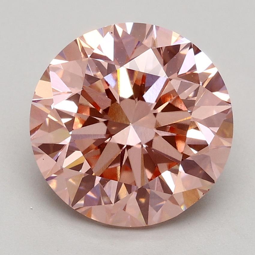 2.50 Ct. Fancy Intense Pink Round Lab Grown Diamond
