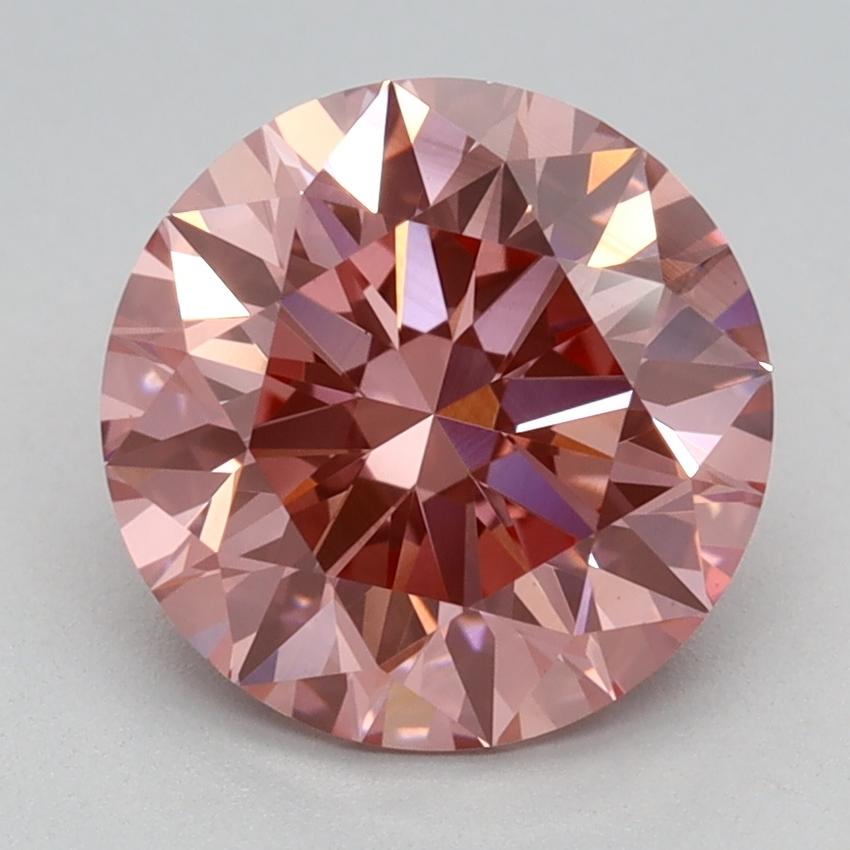 2.08 Ct. Fancy Vivid Pink Round Lab Grown Diamond