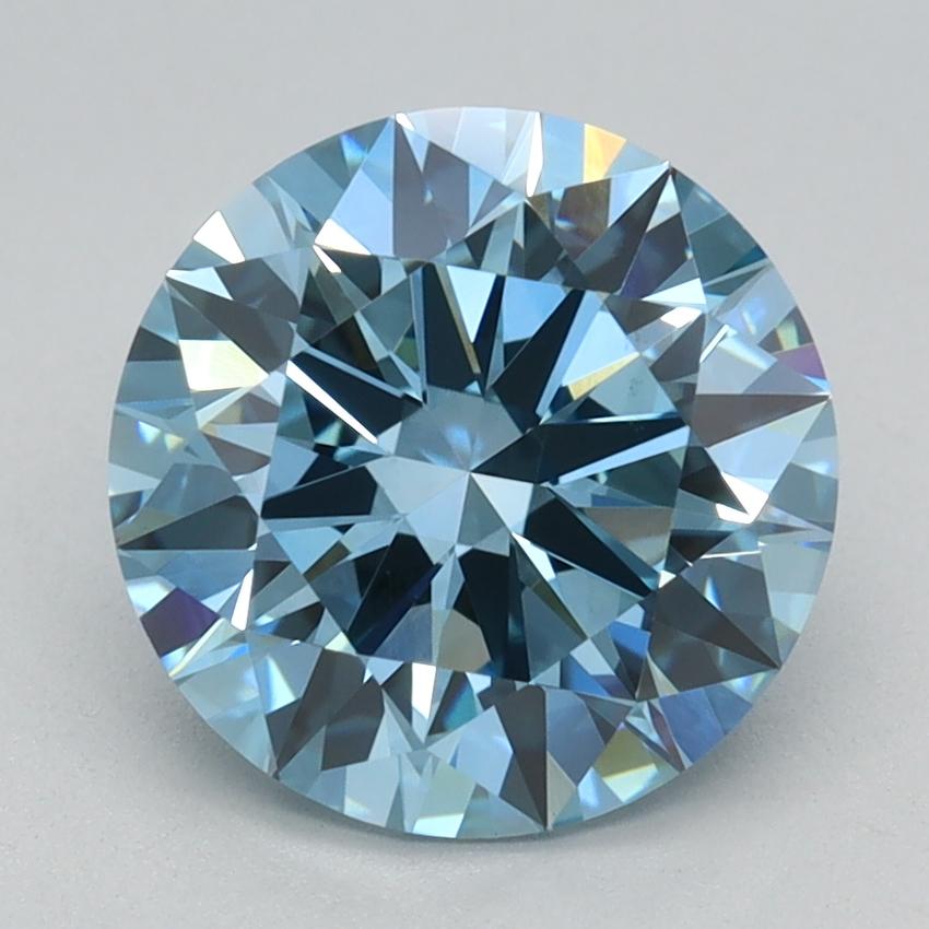 2.06 Ct. Fancy Vivid Blue Round Lab Grown Diamond