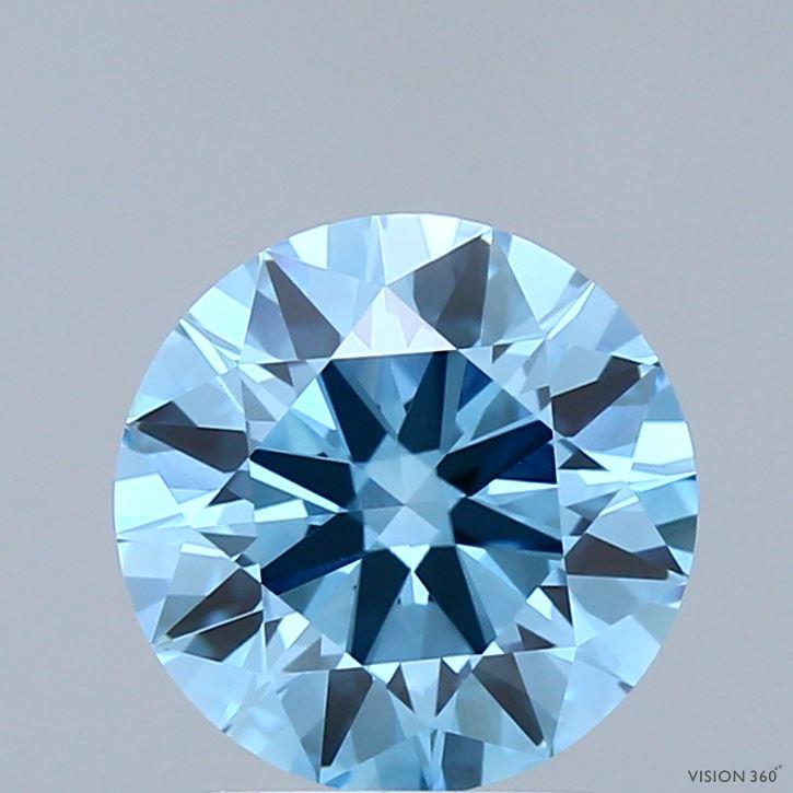 2.10 Ct. Fancy Vivid Blue Round Lab Grown Diamond