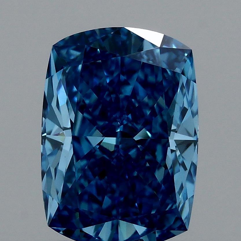 2.02 Ct. Fancy Vivid Blue Cushion Lab Grown Diamond