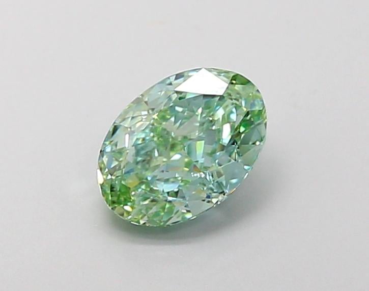 1.09 Ct. Fancy Vivid Green Oval Lab Grown Diamond