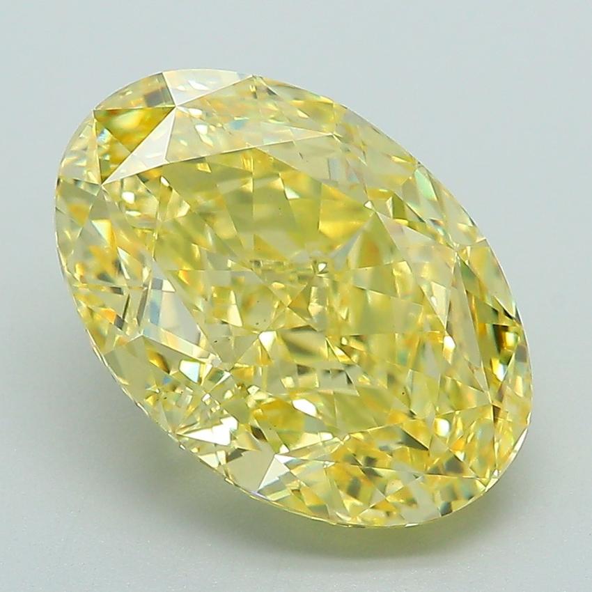 5.16 Ct. Fancy Vivid Yellow Oval Lab Grown Diamond
