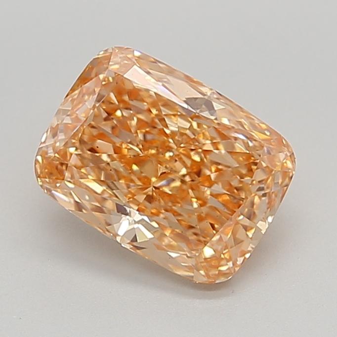 2.37 Ct. Fancy Intense Pinkish Orange Cushion Lab Grown Diamond