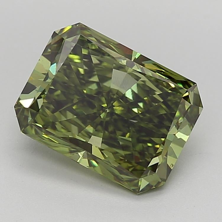 4.00 Ct. Fancy Vivid  Green Radiant Lab Grown Diamond
