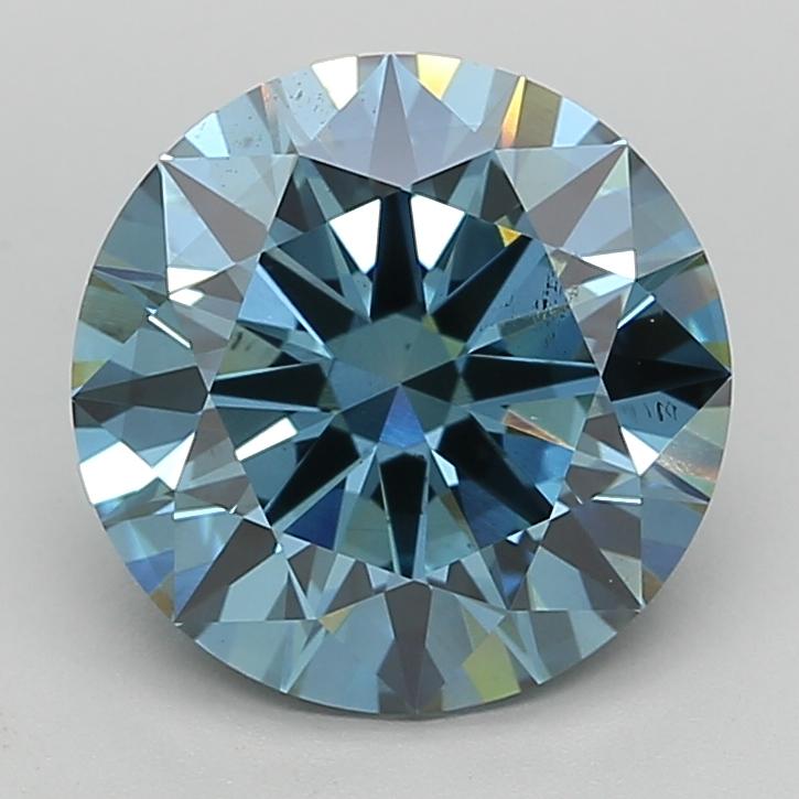 5.01 Ct. Fancy Vivid  Blue Round Lab Grown Diamond