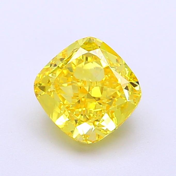 1.51 Ct. Fancy Vivid Yellow Cushion Lab Grown Diamond