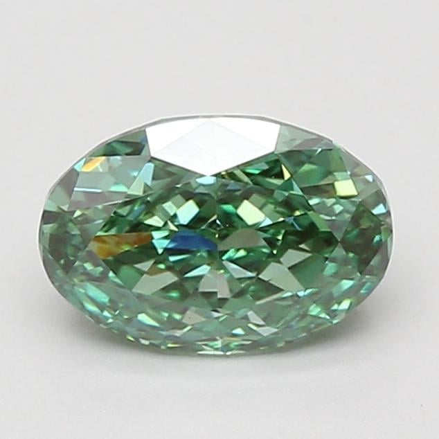 1.58 Ct. Fancy Vivid Green Oval Lab Grown Diamond