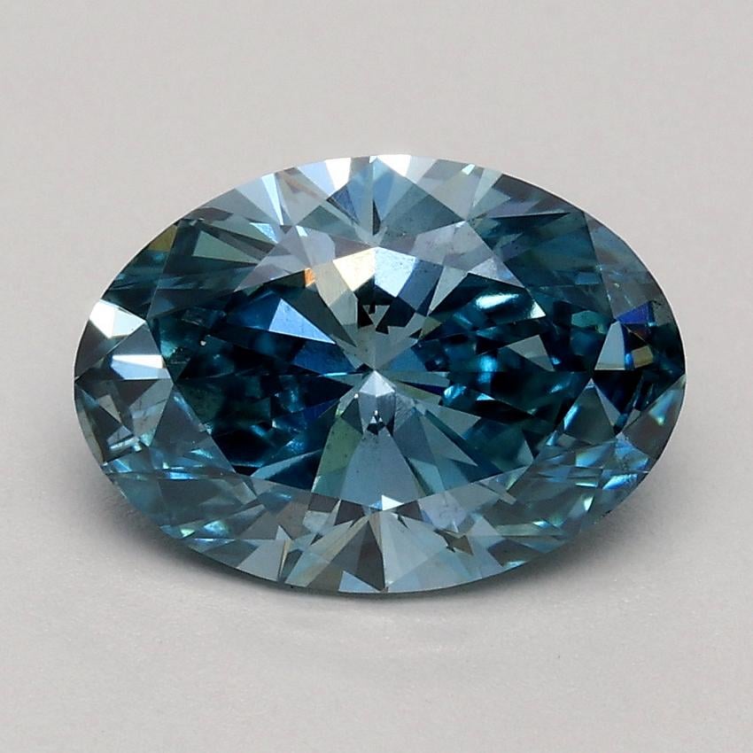 1.52 Ct. Fancy Vivid Blue Oval Lab Grown Diamond