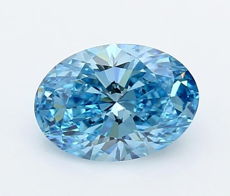 1.52 Ct. Fancy Vivid  Blue Oval Lab Grown Diamond