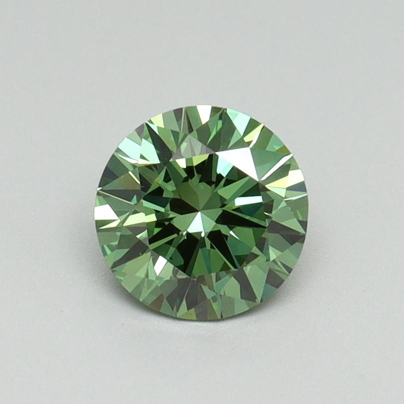 0.68 Ct. Fancy Vivid Green Round Lab Grown Diamond