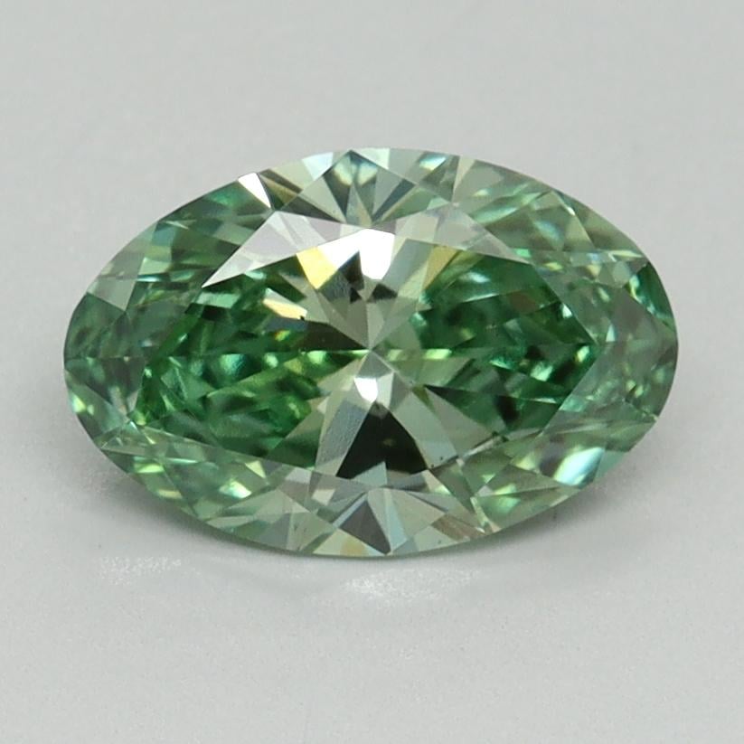1.13 Ct. Fancy Vivid Green Oval Lab Grown Diamond