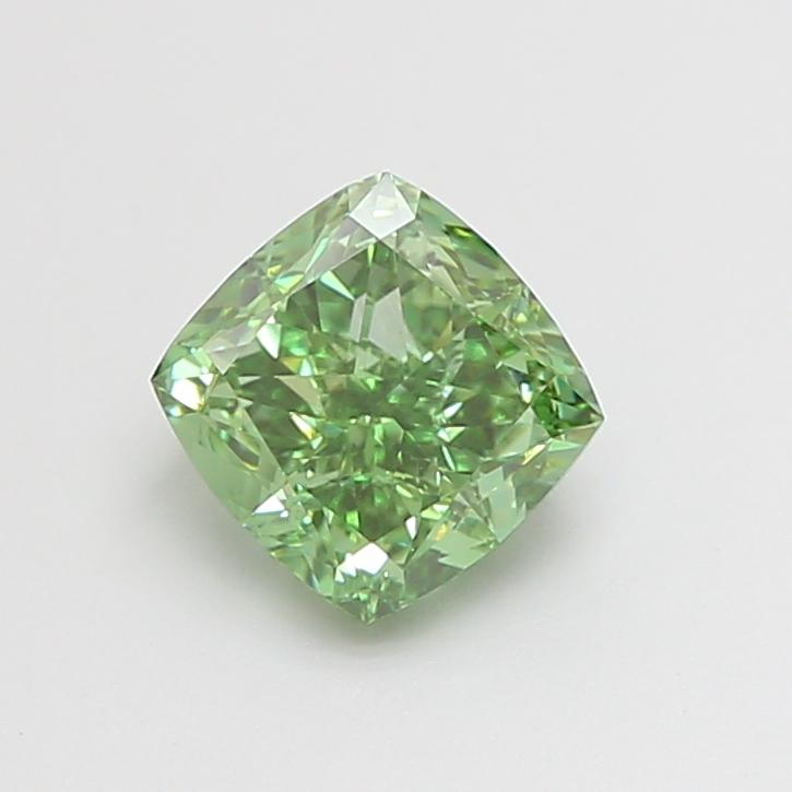 1.52 Ct. Fancy Vivid  Green Cushion Lab Grown Diamond