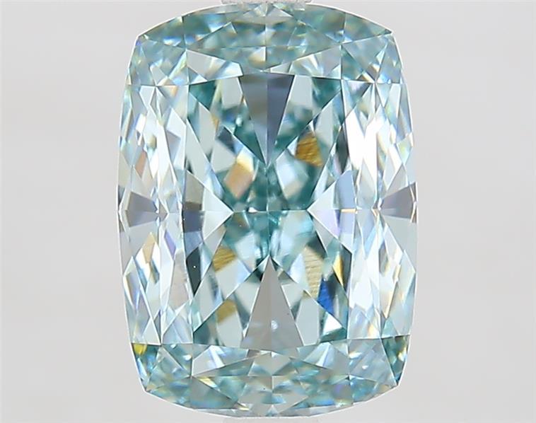 2.95 Ct. Fancy Intense  Green Cushion Lab Grown Diamond