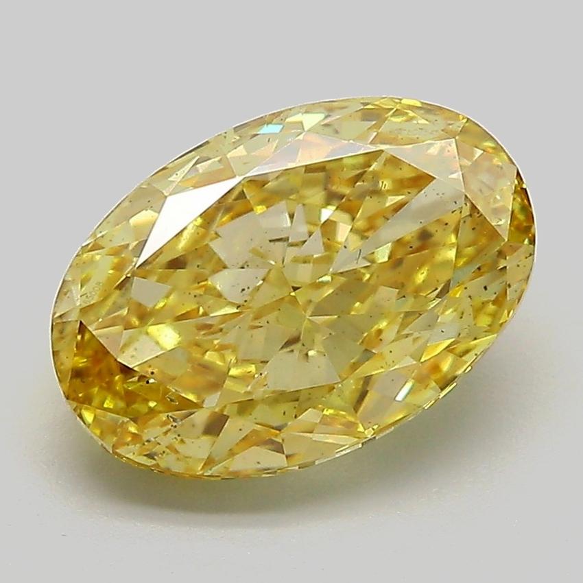 3.01 Ct. Fancy Intense Yellow Oval Lab Grown Diamond