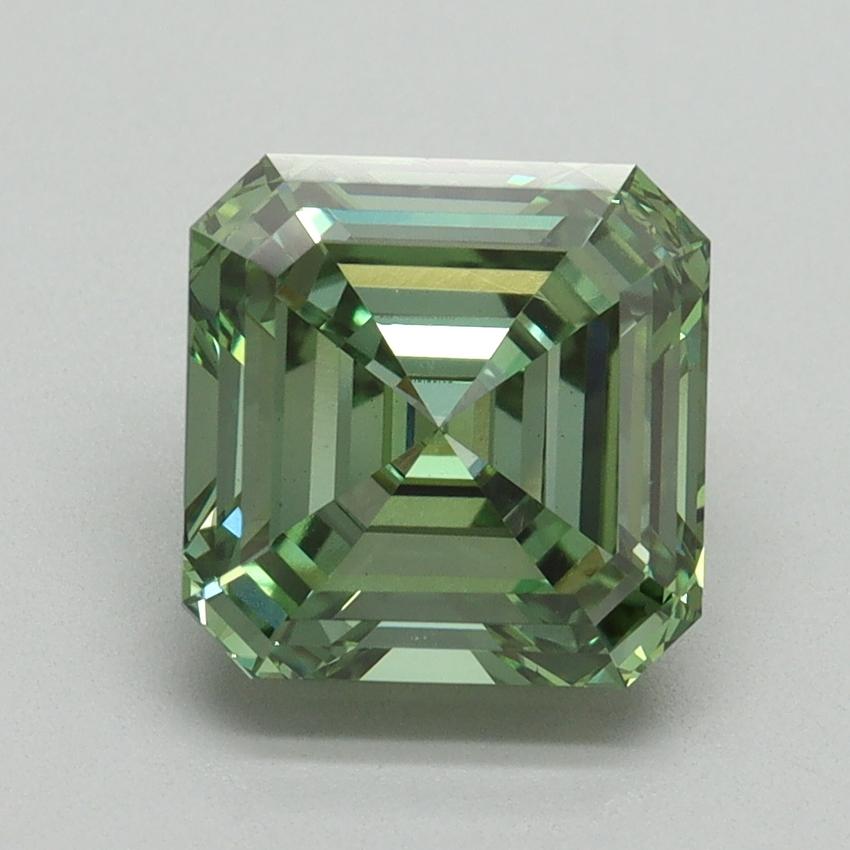 2.75 Ct. Fancy Vivid Green Asscher Lab Grown Diamond