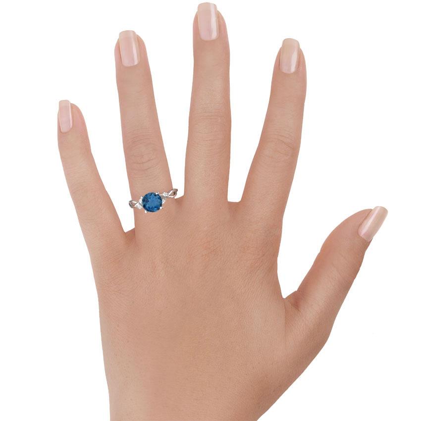 Bridal Blue Stone Ring Gift For Birthday Vintage Art deco Bridal Moissanite Ring Natural London Blue Topaz Gemstone Wedding Ring For Her