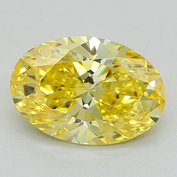 0.82 Ct. Fancy Vivid Yellow Oval Lab Grown Diamond