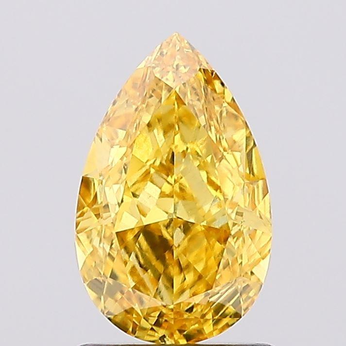 1.28 Ct. Fancy Vivid Yellow Pear Lab Grown Diamond
