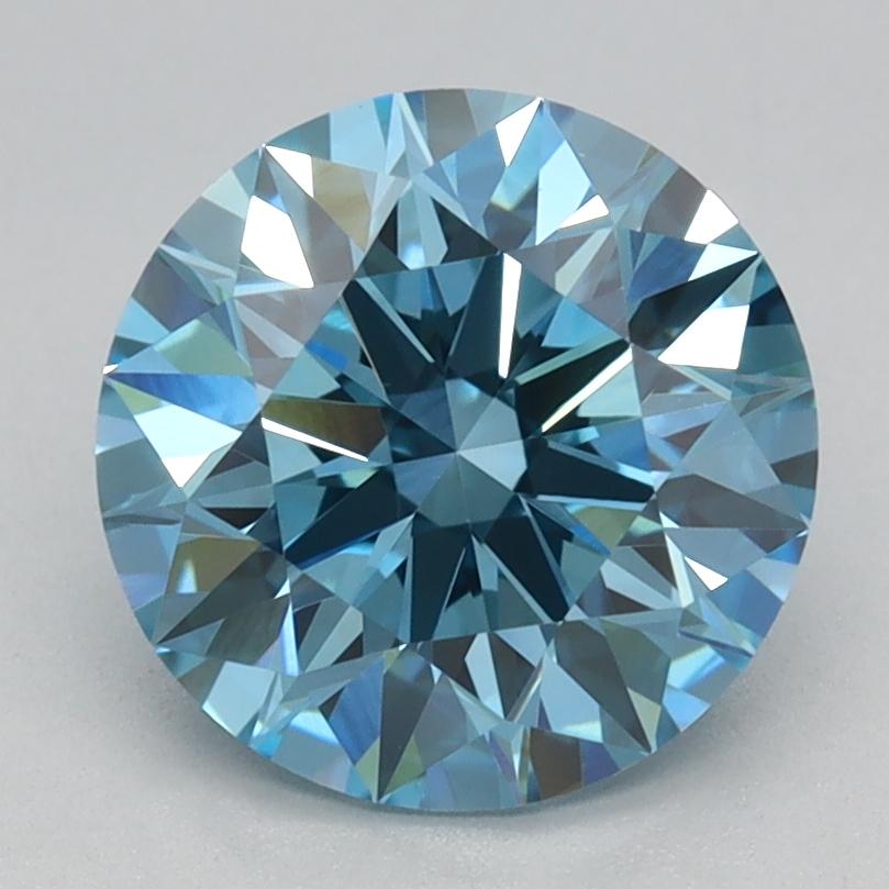 1.76 Ct. Fancy Vivid Blue Round Lab Grown Diamond