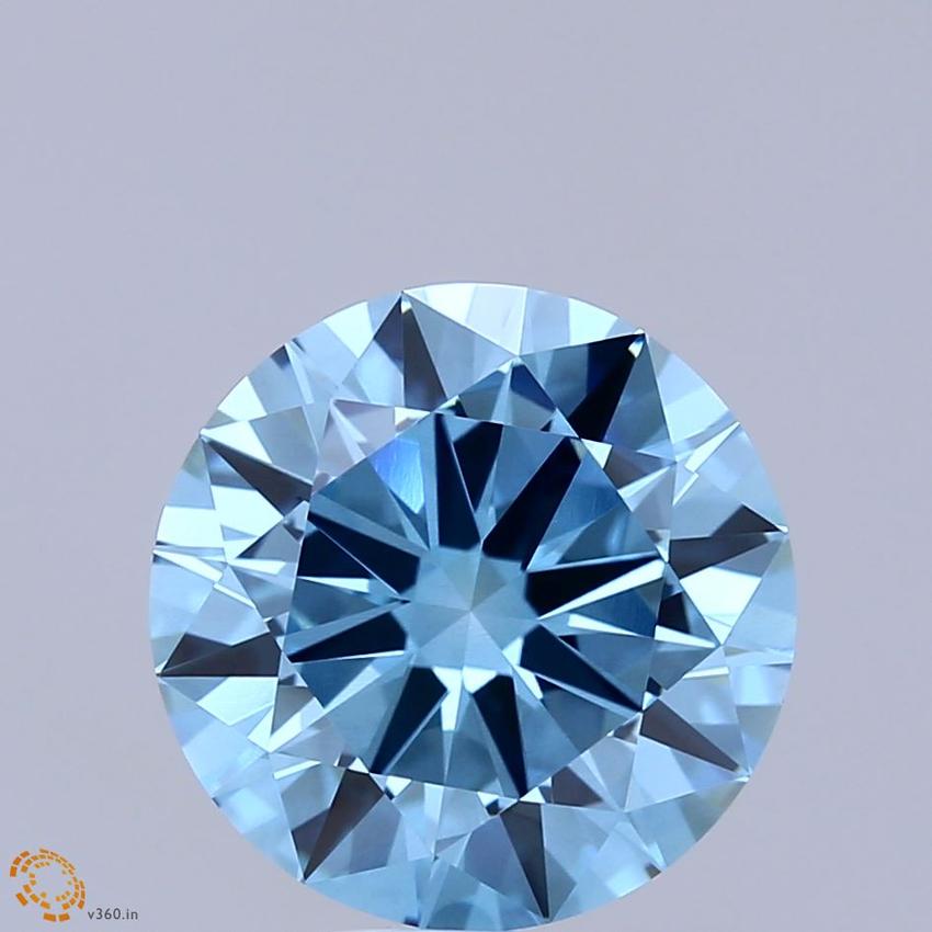4.50 Ct. Fancy Vivid Blue Round Lab Grown Diamond