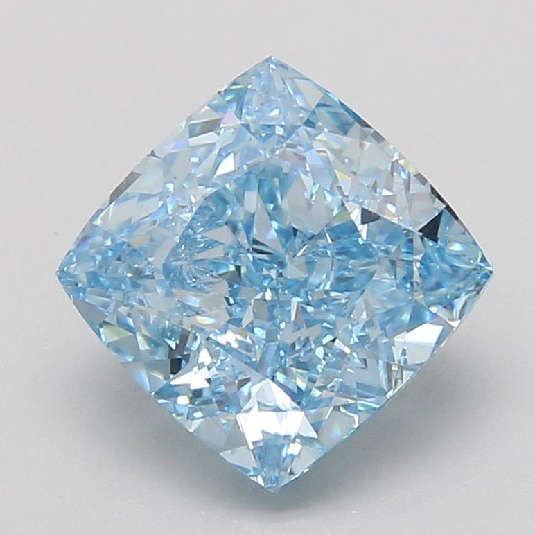 4.00 Ct. Fancy Vivid Blue Cushion Lab Grown Diamond