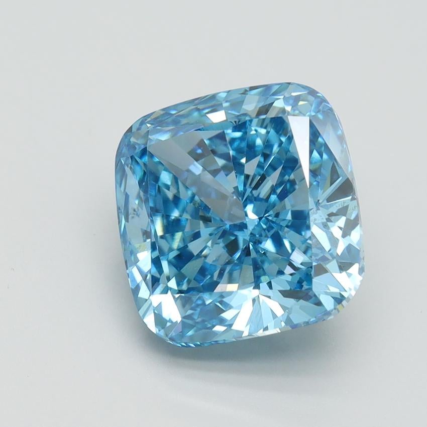 5.08 Ct. Fancy Vivid Blue Cushion Lab Grown Diamond