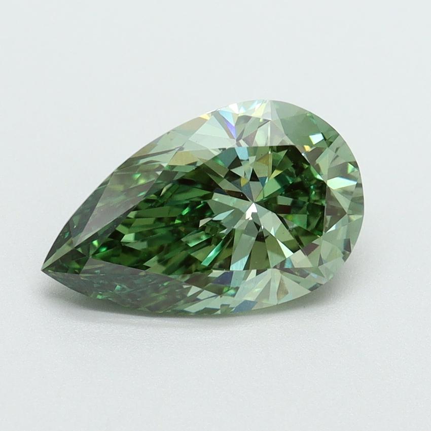 2.00 Ct. Fancy Vivid Green Pear Lab Grown Diamond