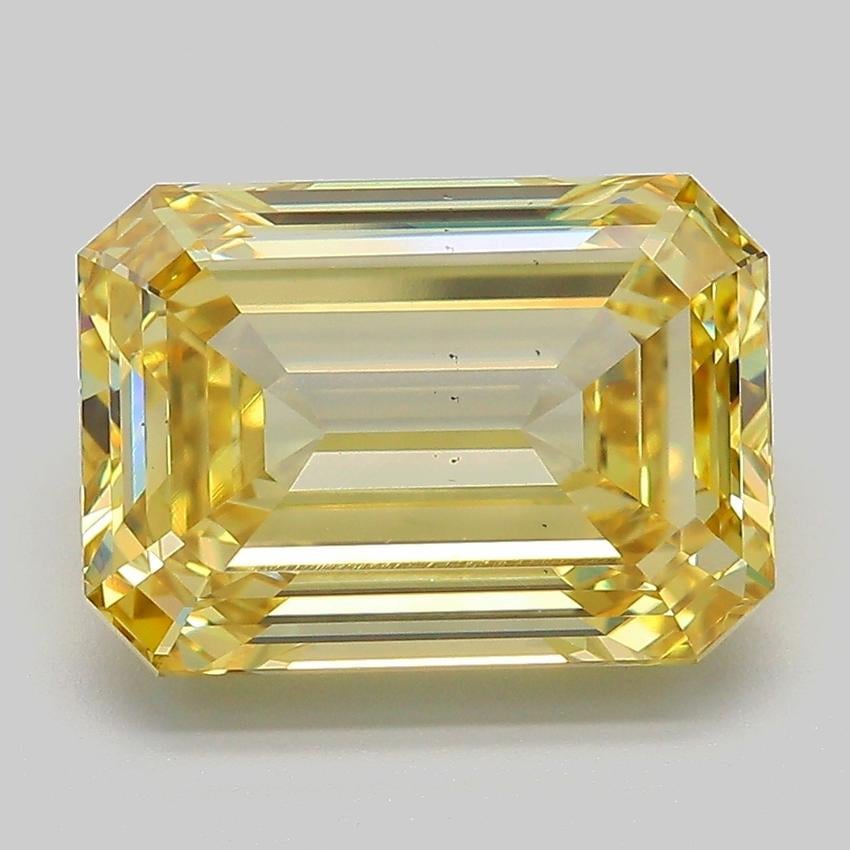 6.03 Ct. Fancy Intense  Yellow Emerald Lab Grown Diamond