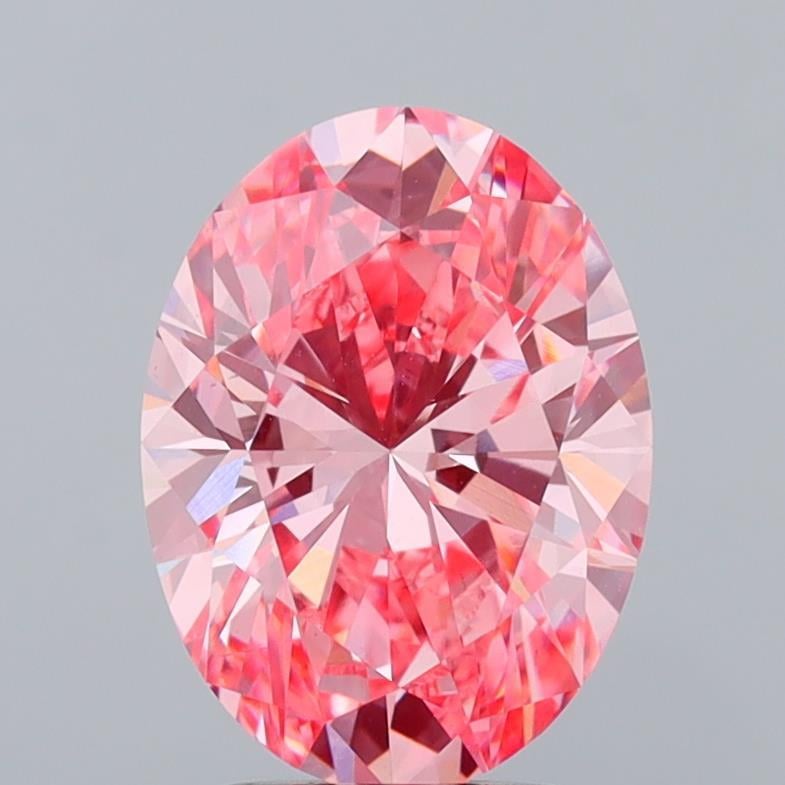 3.02 Ct. Fancy Vivid  Pink Oval Lab Grown Diamond