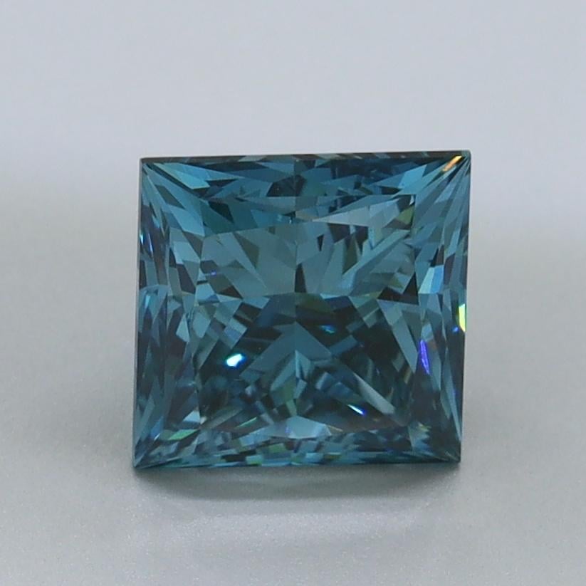 1.50 Ct. Fancy Vivid Malibu Blue Princess Lab Grown Diamond