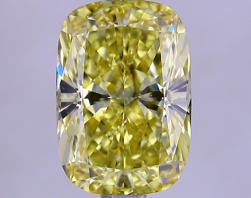 2.13 Ct. Fancy Intense Yellow Cushion Lab Grown Diamond