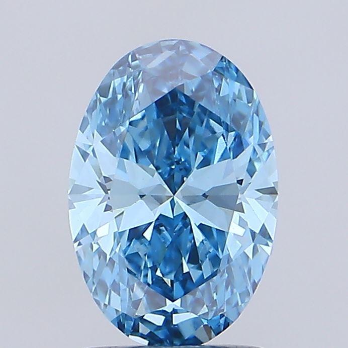 1.54 Ct. Fancy Vivid Blue Oval Lab Grown Diamond