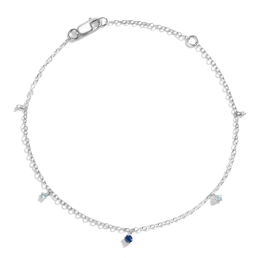 Blue Gemstone Dangle Bracelet 