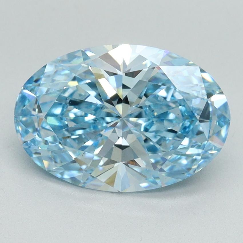 2.23 Ct. Fancy Vivid Blue Oval Lab Grown Diamond