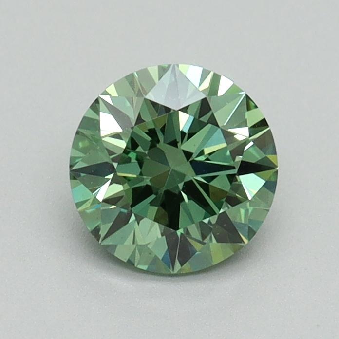0.72 Ct. Fancy Vivid Green Round Lab Grown Diamond