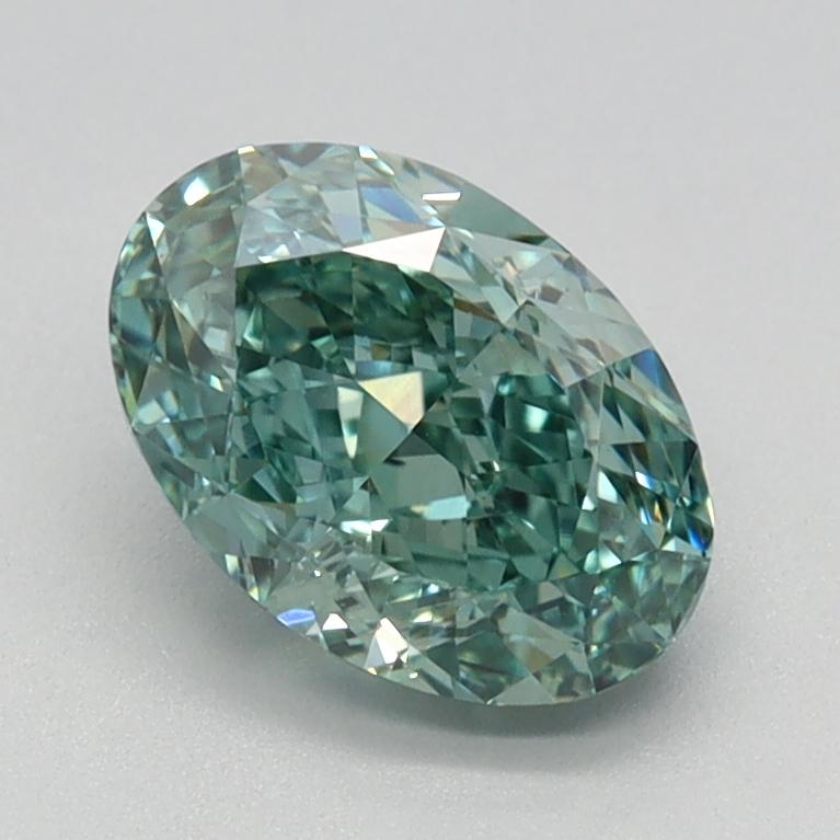 1.28 Ct. Fancy Vivid Bluish Green Oval Lab Grown Diamond