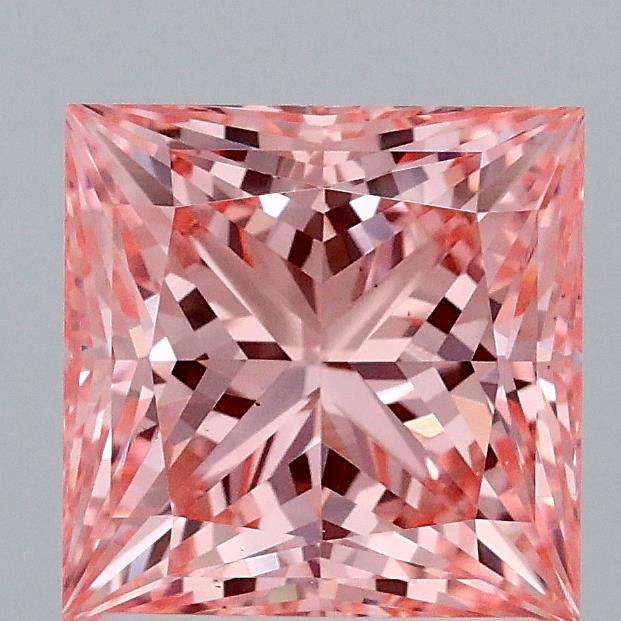 2.00 Ct. Fancy Vivid Pink Princess Lab Grown Diamond