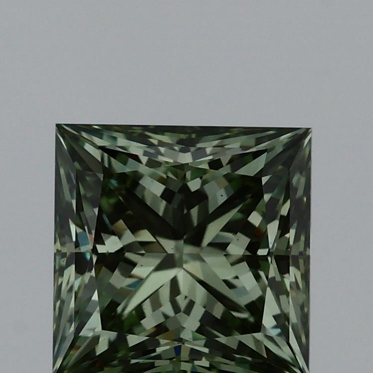 1.35 Ct. Fancy Vivid Green Princess Lab Grown Diamond