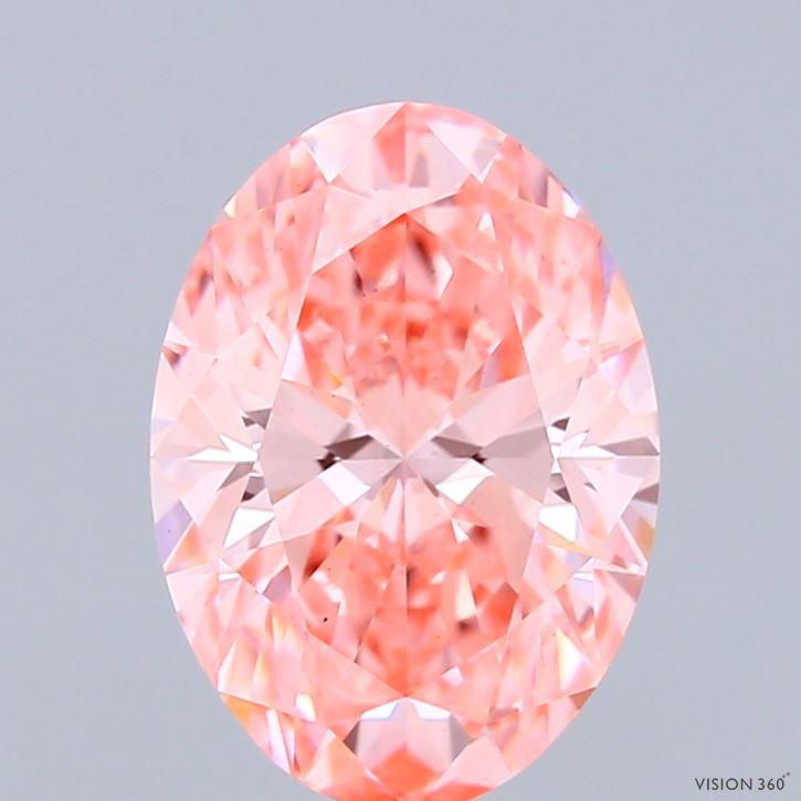 2.11 Ct. Fancy Vivid Pink Oval Lab Grown Diamond