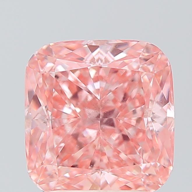 3.02 Ct. Fancy Vivid Pink Cushion Lab Grown Diamond